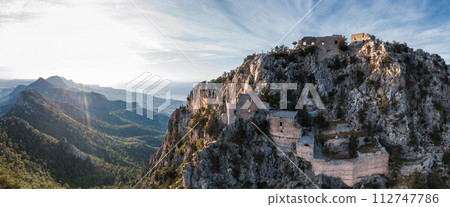 Buffavento castle in the Kyrenia mountain range. Kyrenia District, Cyprus 112747786