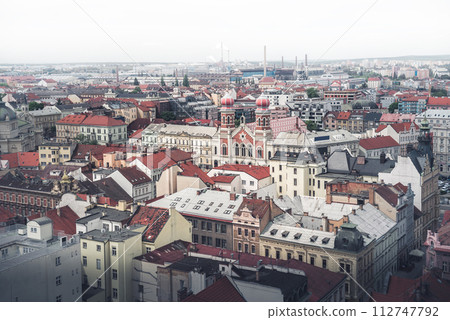 Pilsen (Plzen) old town view from the city tower. Czech Republic 112747792