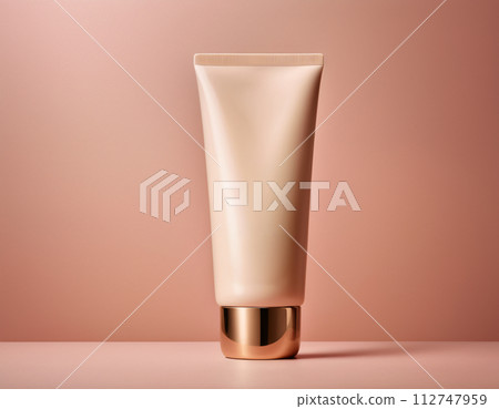 Mockup white glossy plastic tube for medicine and cosmetics skin care cream 112747959