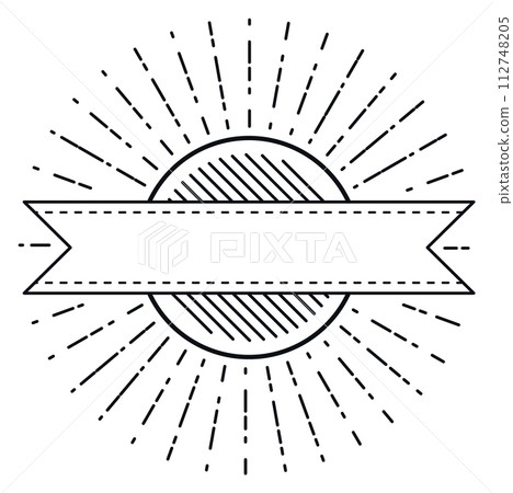 Classic label banner with retro burst. Vinatge stamp 112748205