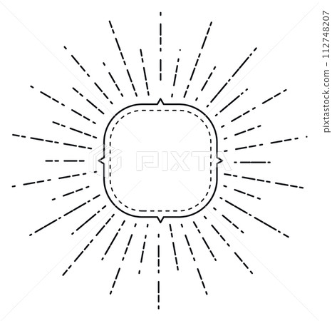 Vinatge insignia badge. Bursting rays decorative tag 112748207