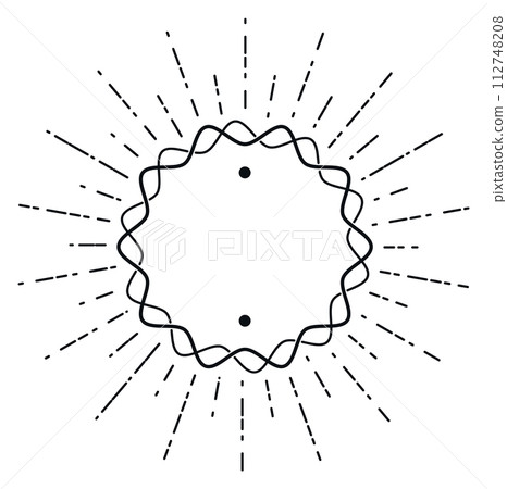 Retro badge with bursting rays. Vinatge logo template 112748208