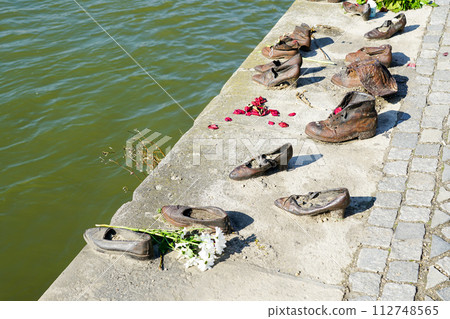 Iron Shoes memorial to 2WW Jewish Holocaust victims symbolizing the massacre of people shot 112748565