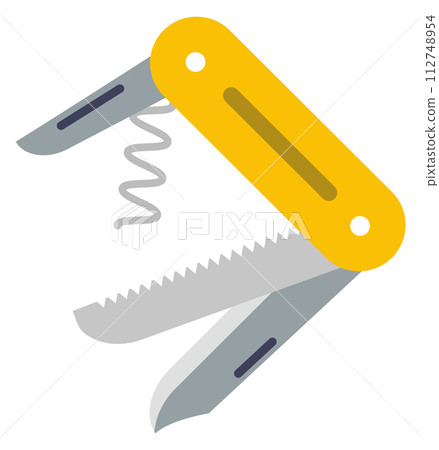 Swiss army knife travel color icon. Pocket multi tool Swiss army knife travel color icon. Pocket multi tool 112748954