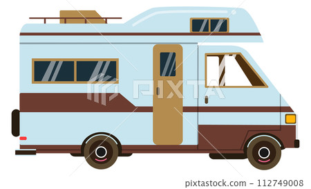 Mobile home car. Camper truck. Travel vehicle 112749008