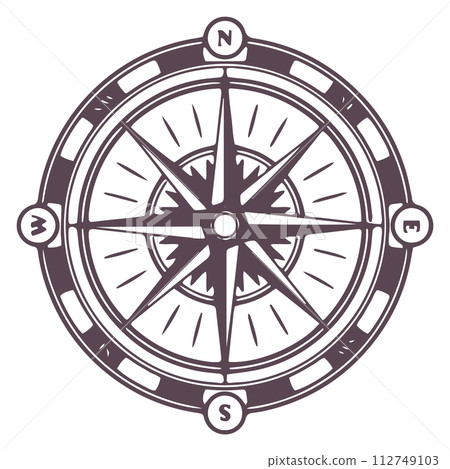 Map wind rose drawing. World direction. Marine navigation 112749103