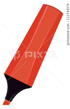 Text marker. Red ink lighter cartoon icon 112749374