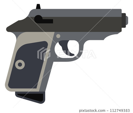 Weapon icon. Hand pistol. Small spy handgun 112749383