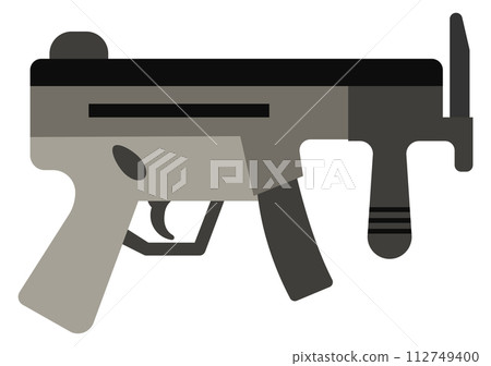 Submachine gun. Military automatic weapon. Metal handgun 112749400