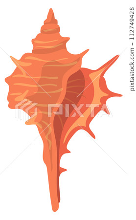 Conch icon. Cartoon seashell. Sea nature fauna Conch icon. Cartoon seashell. Sea nature fauna 112749428