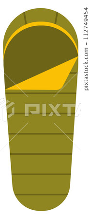 Sleeping bag color icon. Tourist outdoor equipment Sleeping bag color icon. Tourist outdoor equipment 112749454