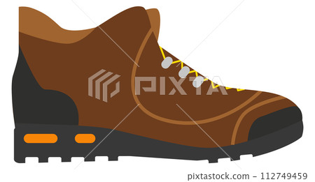 Boot color icon. Hiking footwear. Outdoor fashion 112749459