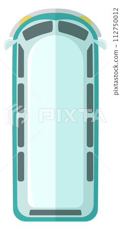 Autobus top view. Public city passenger transport 112750012