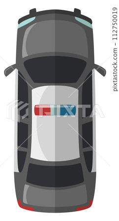 Police car icon. Patrol auto top view 112750019