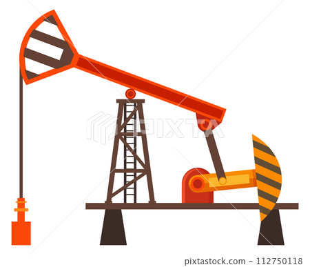 Oil mine cartoon icon. Petrochemical refinery platform 112750118