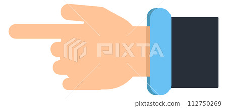 Pointing finger icon. Businessman hand gesture symbol Pointing finger icon. Businessman hand gesture symbol 112750269