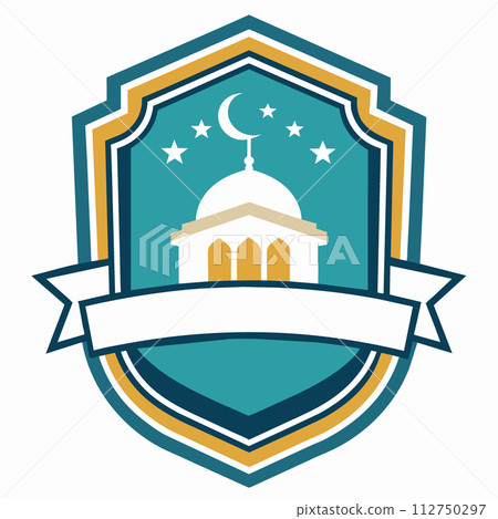 Intricate, symmetrical vector motif inspired by Islamic artistic traditions, incorporating geometric designs, clean white backdrop, suitable for badge or logo designs Intricate, symmetrical vector motif inspired by Islamic artistic traditions, incorporating geometric designs, clean white backdrop, suitable for badge or logo designs 112750297