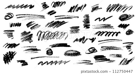 Grunge crayon scribble set 112750447