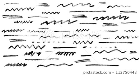 Black charcoal underlines set Black charcoal underlines set 112750448
