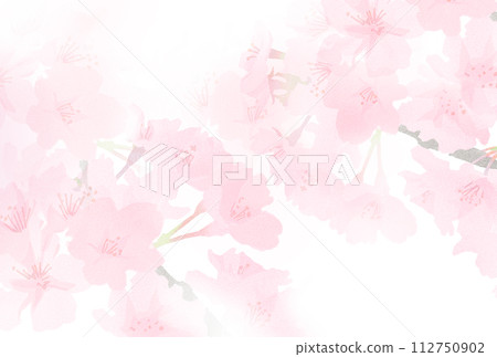 淡水彩風格的櫻花插圖 淡水彩風格的櫻花插圖 112750902