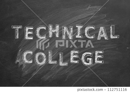 Technical college. Text on blackboard 112751116