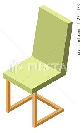 Isometric chair. Green soft seat. Modern furniture Isometric chair. Green soft seat. Modern furniture 112751178