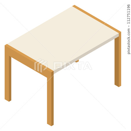 Coffee table isometric color icon. Room furniture 112751196