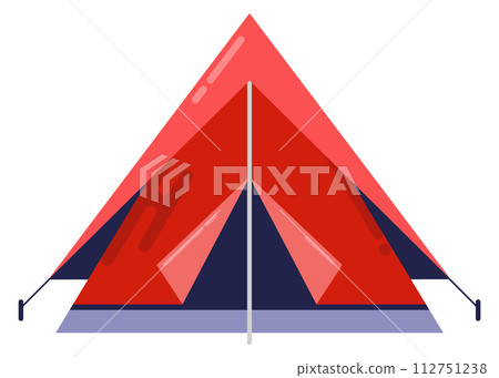 Camping tent. Summer outdoor travel color icon Camping tent. Summer outdoor travel color icon 112751238