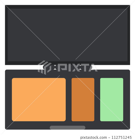 Skin corrector pallette color icon. Face makeup 112751245