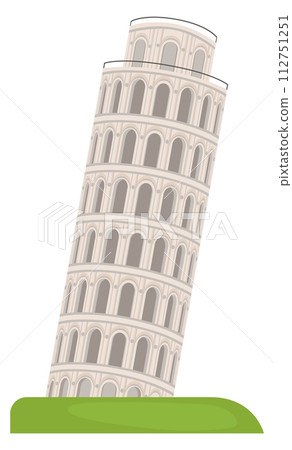 Pisa tower. Italian leaning building. Ancient architecture 112751251