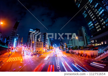 東京夜景 富田辻十字路口 112751654