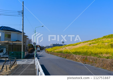 Road along the Edogawa River, Misato City, Saitama Prefecture March 2024 112751887
