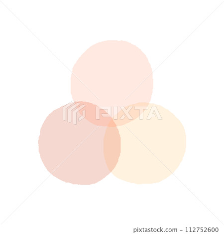 Hand-drawn circle decoration material - set of 3 mild pastel colors 112752600