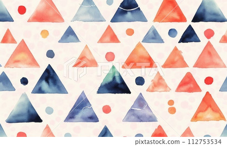 AI-generated content. Watercolor Triangle Pattern 112753534