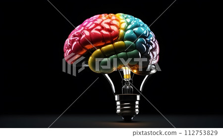 AI-generated content. Vivid Mind Lightbulb Concept AI-generated content. Vivid Mind Lightbulb Concept 112753829