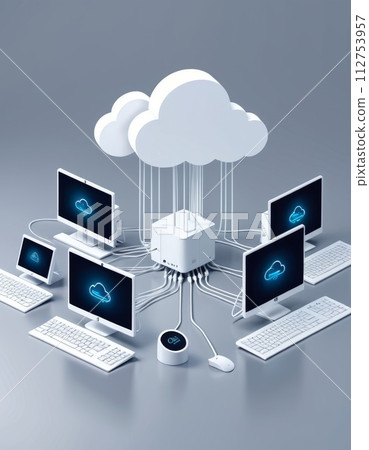 AI-generated content. Cloud Computing Network Concept 112753957