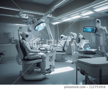 AI-generated content. Advanced Robotic Dental Equipment in Modern Clinic AI Generated AI-generated content. Advanced Robotic Dental Equipment in Modern Clinic AI Generated 112753958