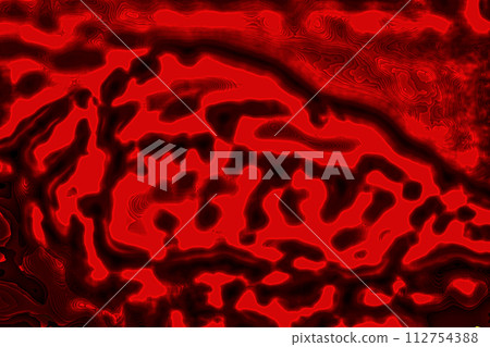 A squishy image texture like a red-black maze or intestines on a black background. 112754388