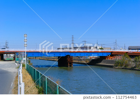 Scenery along the Ayase River, Yashio City, Saitama Prefecture, March 2024 112754463