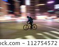 Panning shot of a bicycle with a sense of speed 112754572