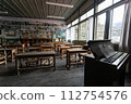 View of a classroom in an old school building 112754576
