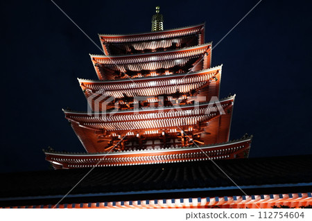 Japan Tokyo Asakusa Sensoji Temple Five-story Pagoda 112754604