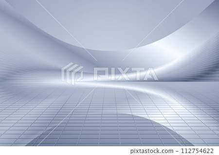 Silver gray technological curved lines abstract architectural square Silver gray technological curved lines abstract architectural square 112754622