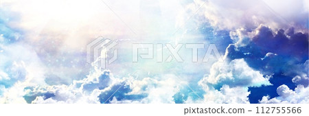 陽光從遠處照耀的天堂的寬幅風景圖 陽光從遠處照耀的天堂的寬幅風景圖 112755566