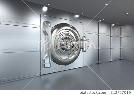 Bank vault door closed Bank vault door closed 112757019