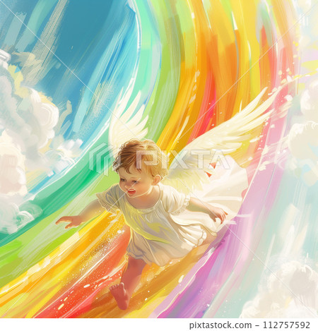 彩虹和小天使的插圖 112757592