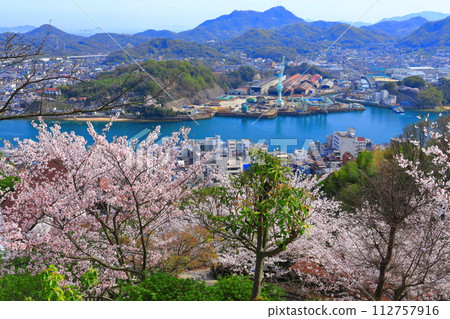 [廣島縣]從櫻花盛開的千光寺看到的尾道街景 112757916