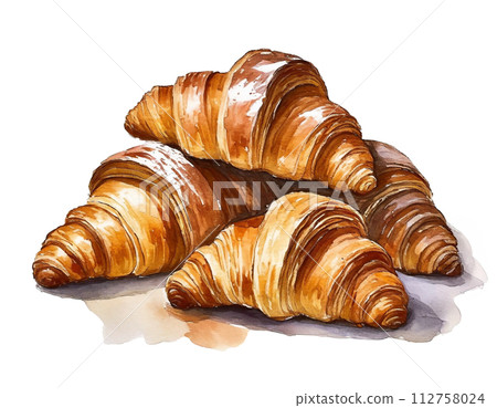 Croissant illustration cutout on white background 112758024