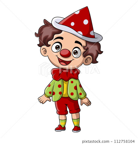 Cute boy wearing costume clown Cute boy wearing costume clown 112758104