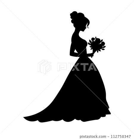 black vector bride icon on white background 112758347